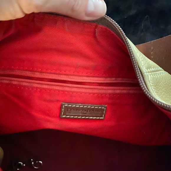 Dooney and Bourke bag. Soft tan/golden color with red interior - Picture 10 of 10